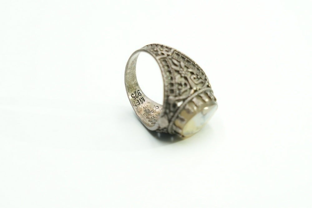 خاتم فضة مزين بحجر العقيق - 9 - 6