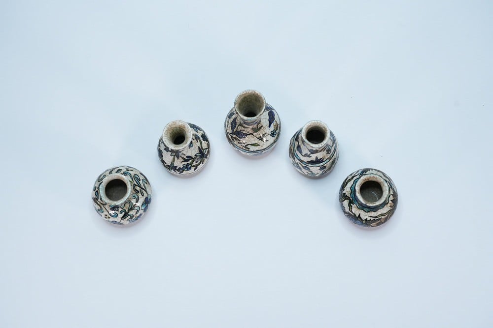 Set of Five Antique Pottery Vessels or Vases - 12