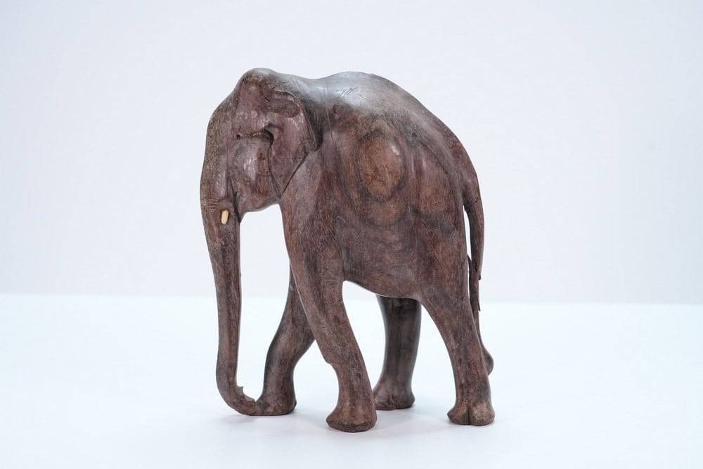 Set of Three Carved Wooden Elephant Sculptures - 4