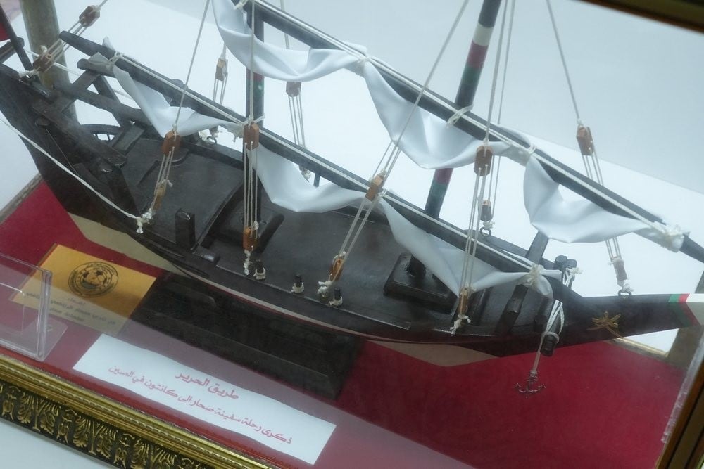 Traditional Arab Sailing Ship Model in Glass Case - 6