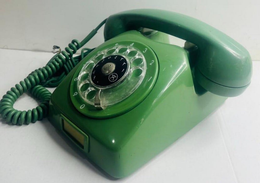 Old Green Rotary Telephone - 1