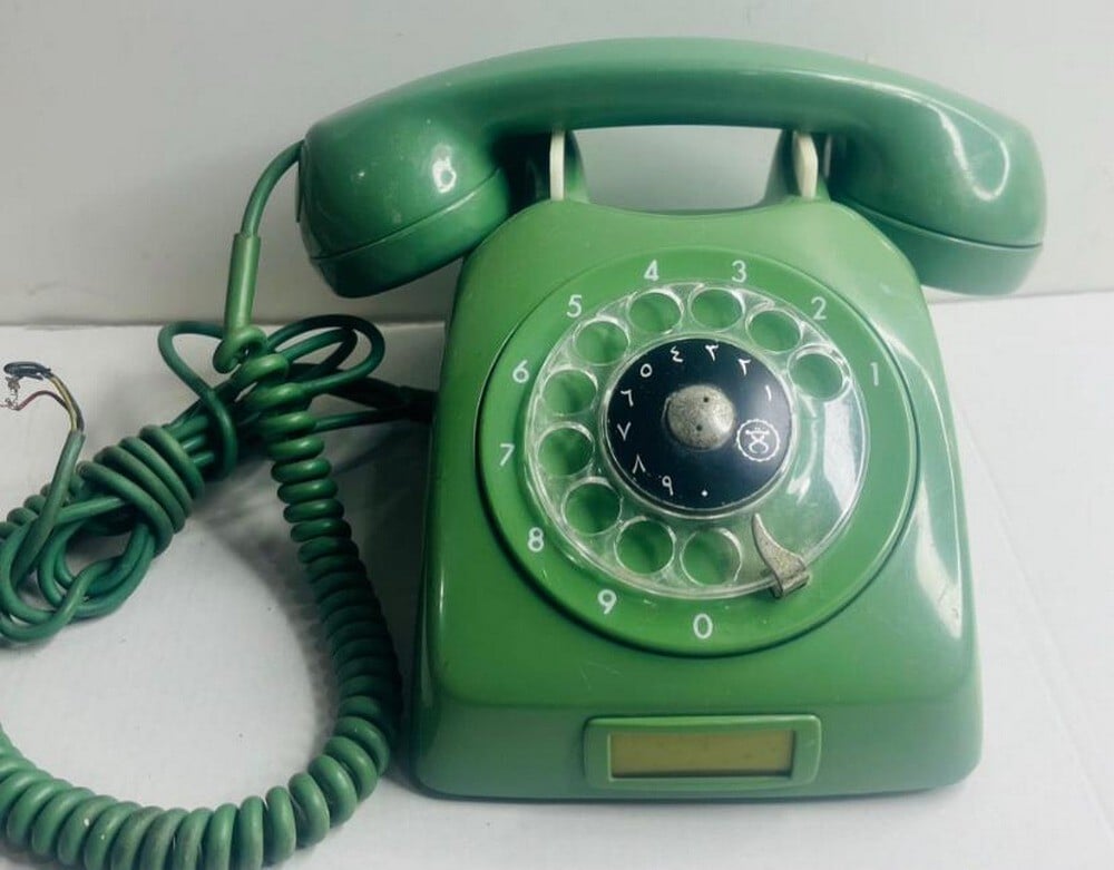 Old Green Rotary Telephone - 2