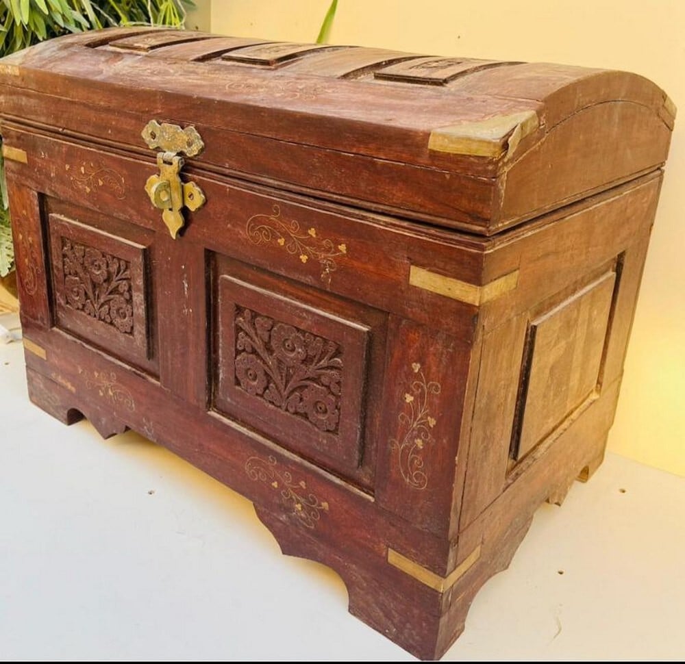 Vintage Wooden Chest – Al-Sunduq Al-Mabait Style - 2