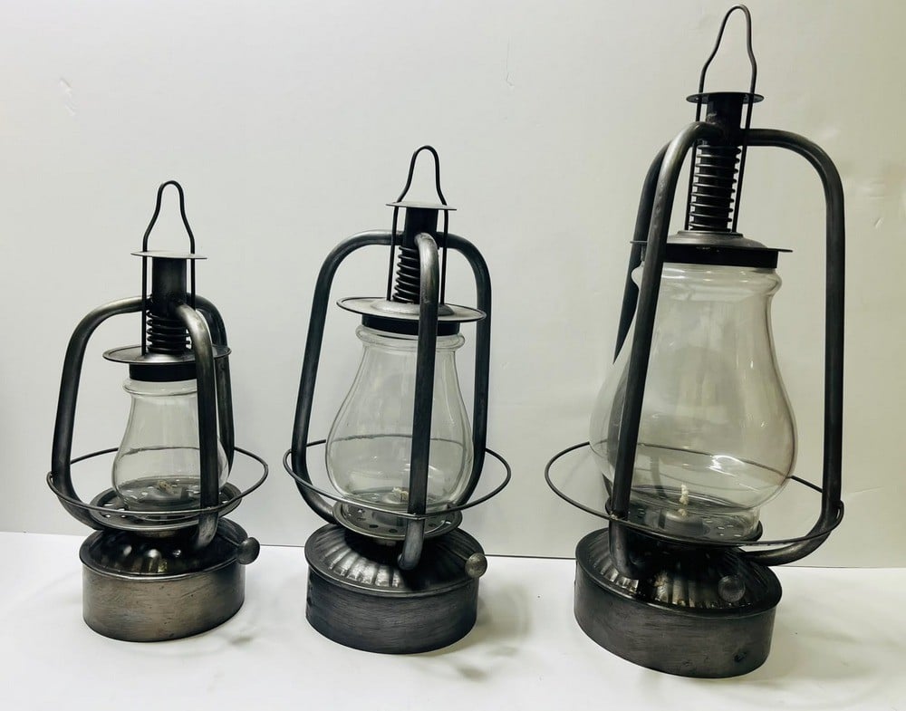 Set Of Vintage Kerosene Storm Lanterns - 4