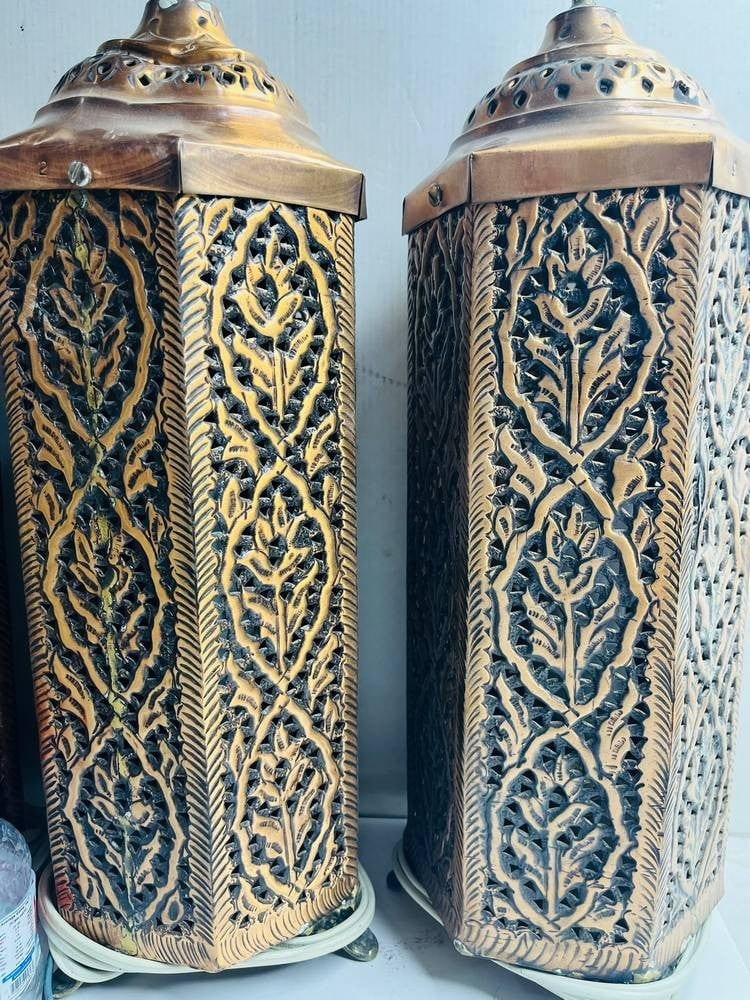 Set Of Three Moroccan-Style Metal Table Lanterns - 2