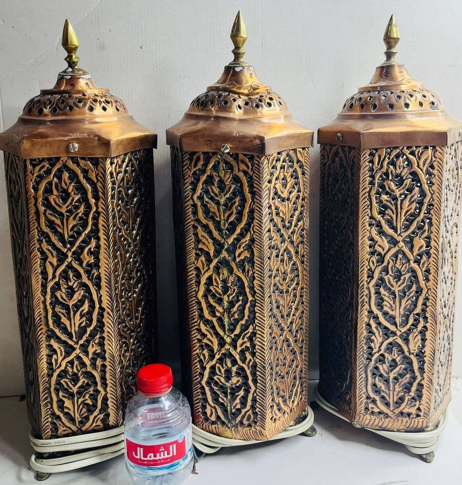 Set Of Three Moroccan-Style Metal Table Lanterns - 3
