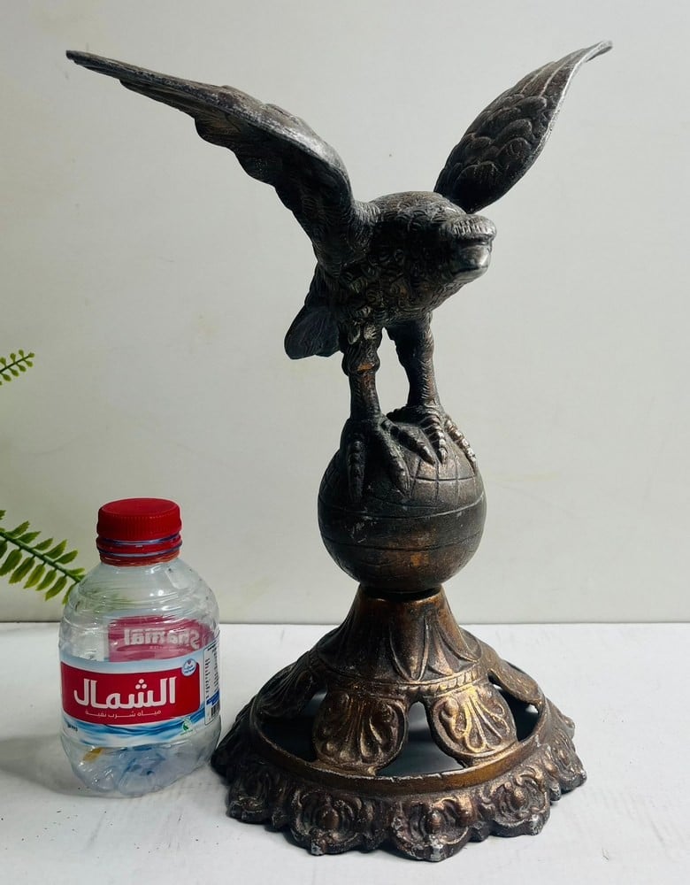 Copper Eagle Desk Sculpture on Globe - 4