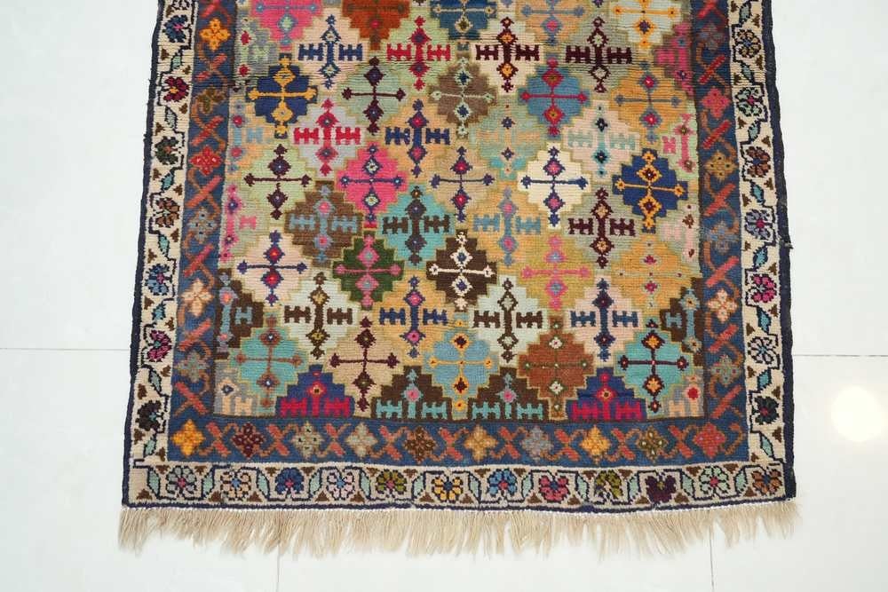 Antique Hand-Knotted Persian Iranian Rug - 3 - 5