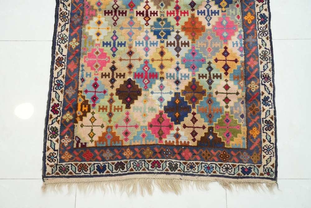 Antique Hand-Knotted Persian Iranian Rug - 3 - 6