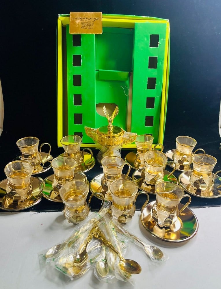 Luxury Handmade Pure Copper Tea Set with Gold Finish - 4