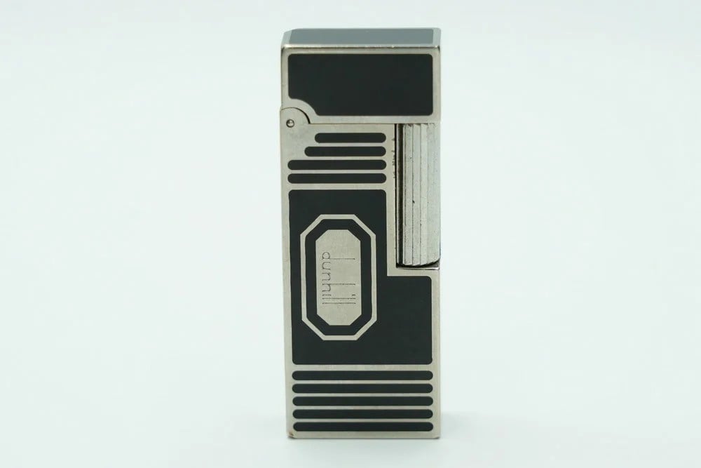 Dunhill Silver Plated And Black Enamel Lighter - 1