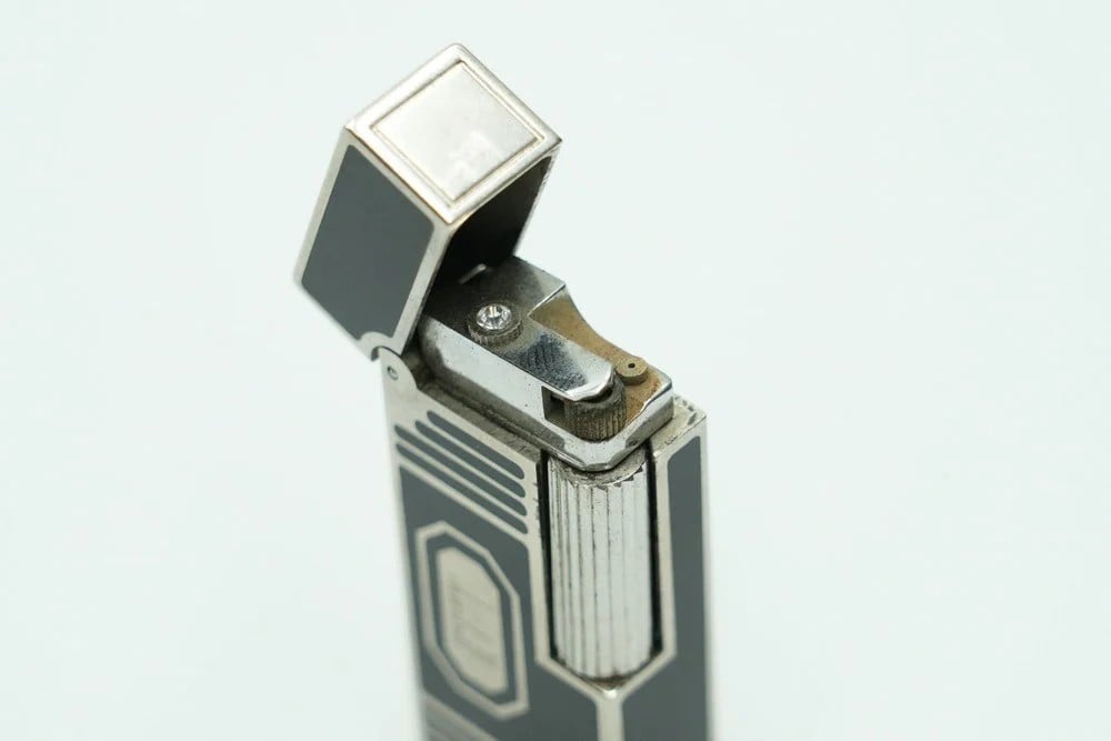 Dunhill Silver Plated And Black Enamel Lighter - 4