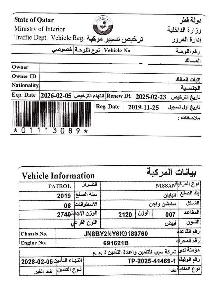 Nissan Patrol SUV Model 2019, C-11167 - 11