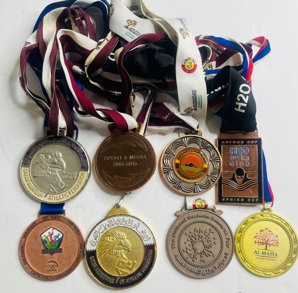 Set of 8 Vintage Qatari Commemorative Medals - 1