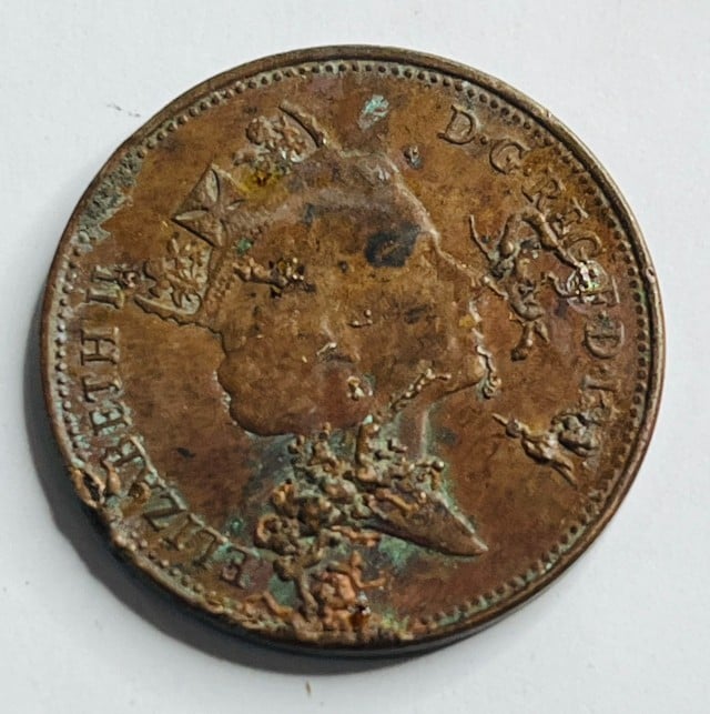 British Bronze 2 Pence Coin – Reign of Elizabeth II - 1