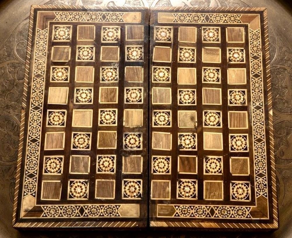 A Luxurious Traditional Game Board Featuring Chess And Dice - 4