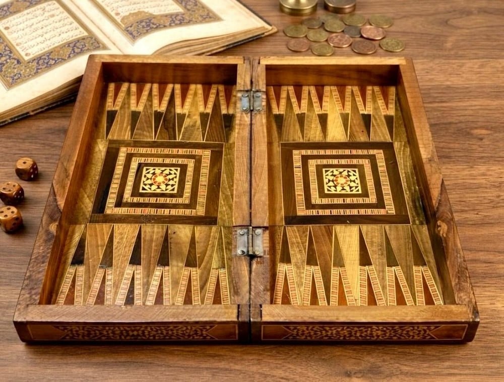 A Luxurious Traditional Game Board Featuring Chess And Dice - 6