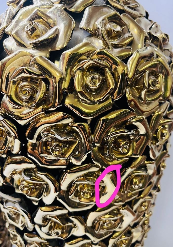 زوج فازات بورسلان Rose Multi Gold من KARE Design - 3