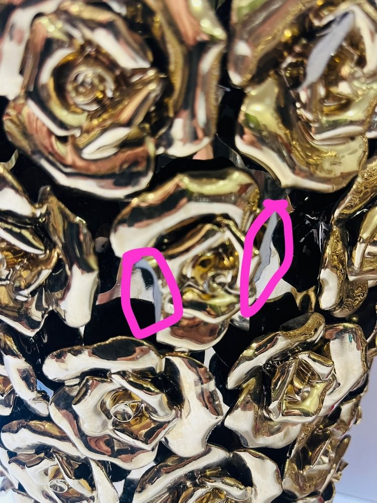 زوج فازات بورسلان Rose Multi Gold من KARE Design - 4
