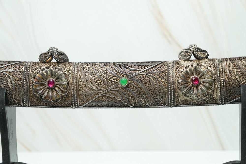Rare Traditional Ottoman/Turkish Silver Sword – Handcrafted Filigree Work - 11