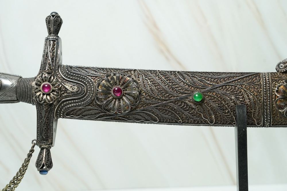 Rare Traditional Ottoman/Turkish Silver Sword – Handcrafted Filigree Work - 12