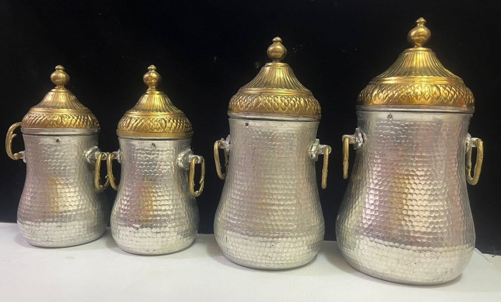 طقم 4 سكريات نحاسية مطرقة يدوياً - 4