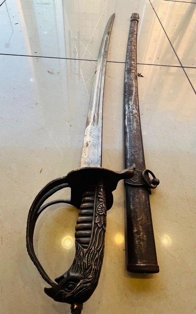 Old Military Saber with Bird-Head Handle - 6