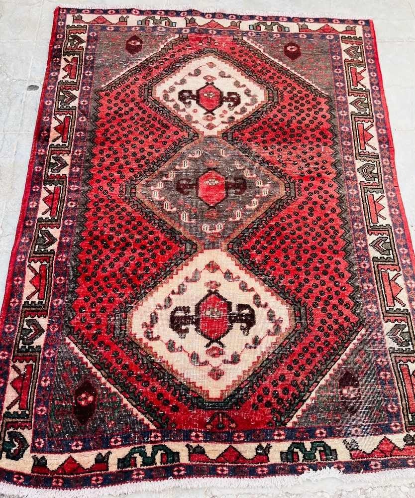 Antique Handmade Heritage Rug with Geometric Patterns - 2