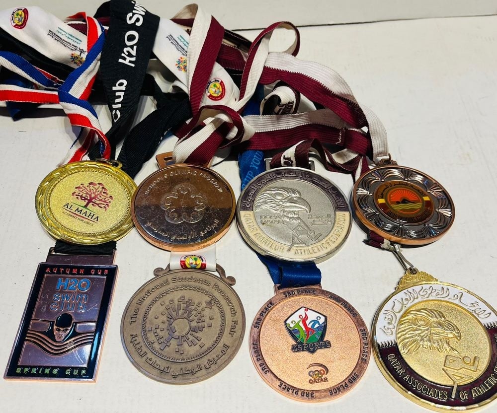 Set of 8 Vintage Qatari Sports Medals - 1