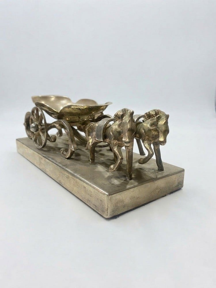 Decorative Classic Horse-Drawn Carriage Figurine - 4