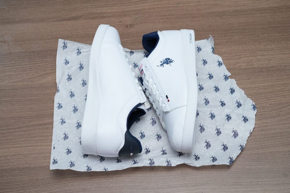 حذاء رياضي جلد أبيض U.S. Polo Assn. - 3