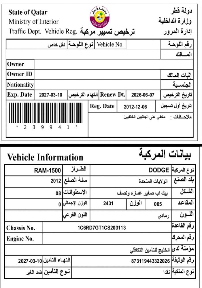 Dodge Ram 1500 Model 2012, Y-16101 - 12