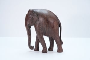 Set of Three Carved Wooden Elephant Sculptures - 6