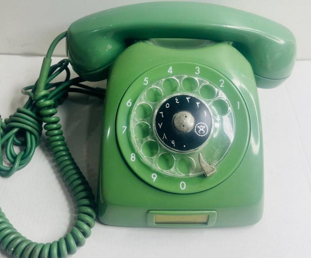 Old Green Rotary Telephone - 5