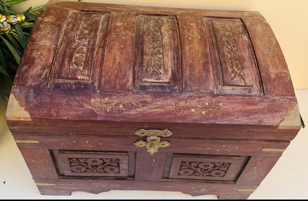 Vintage Wooden Chest – Al-Sunduq Al-Mabait Style - 3