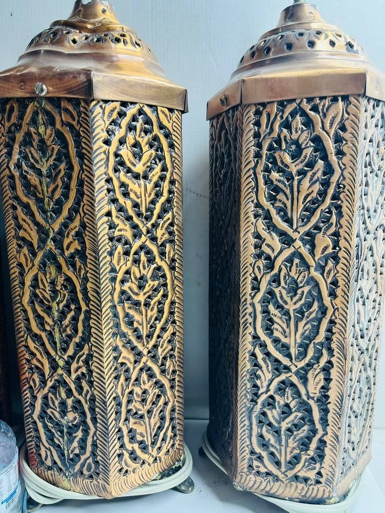 Set Of Three Moroccan-Style Metal Table Lanterns - 2