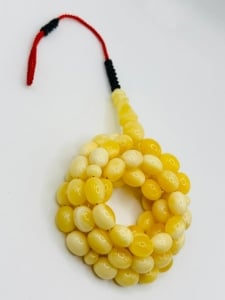 Natural Amber Rosary, White Pigeon Speckled White 'Kaliningrad - 4