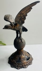 Copper Eagle Desk Sculpture on Globe - 2
