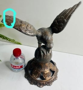 Copper Eagle Desk Sculpture on Globe - 5