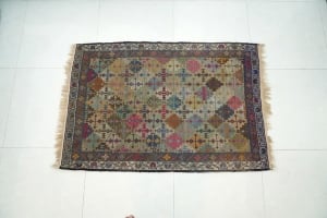 Antique Hand-Knotted Persian Iranian Rug - 3 - 7