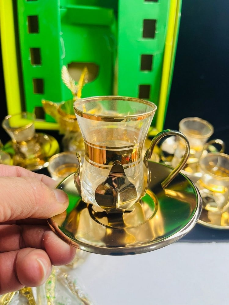 Luxury Handmade Pure Copper Tea Set with Gold Finish - 7