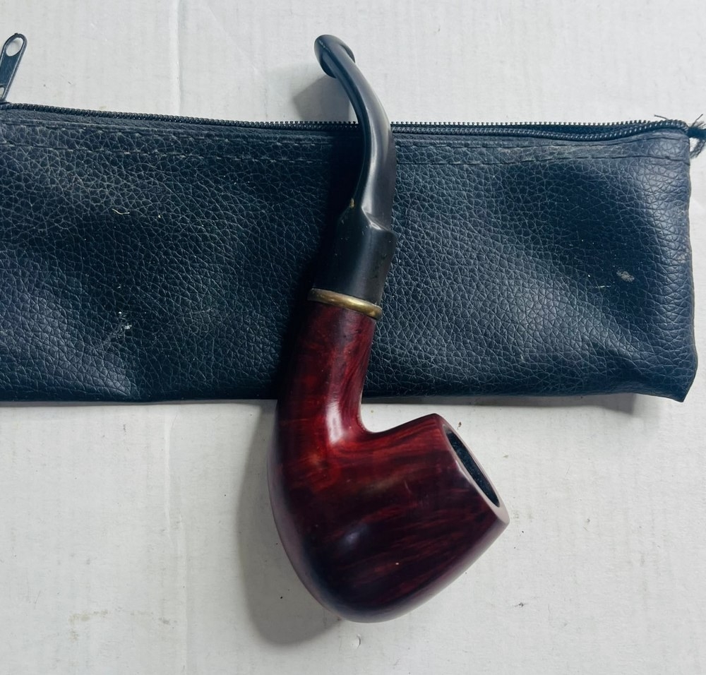 Very Old European Smoking Pipe with Leather Case - 1 - 2