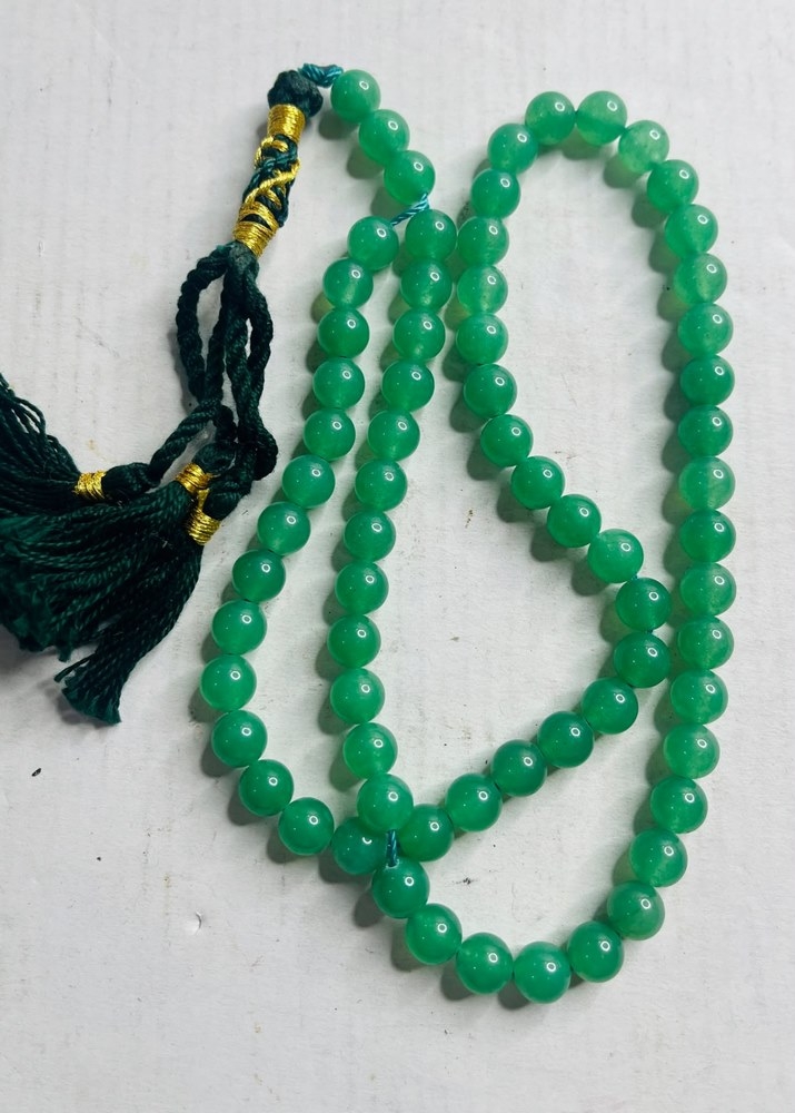 مسبحة حجرية خضراء – 66 حبة - 3