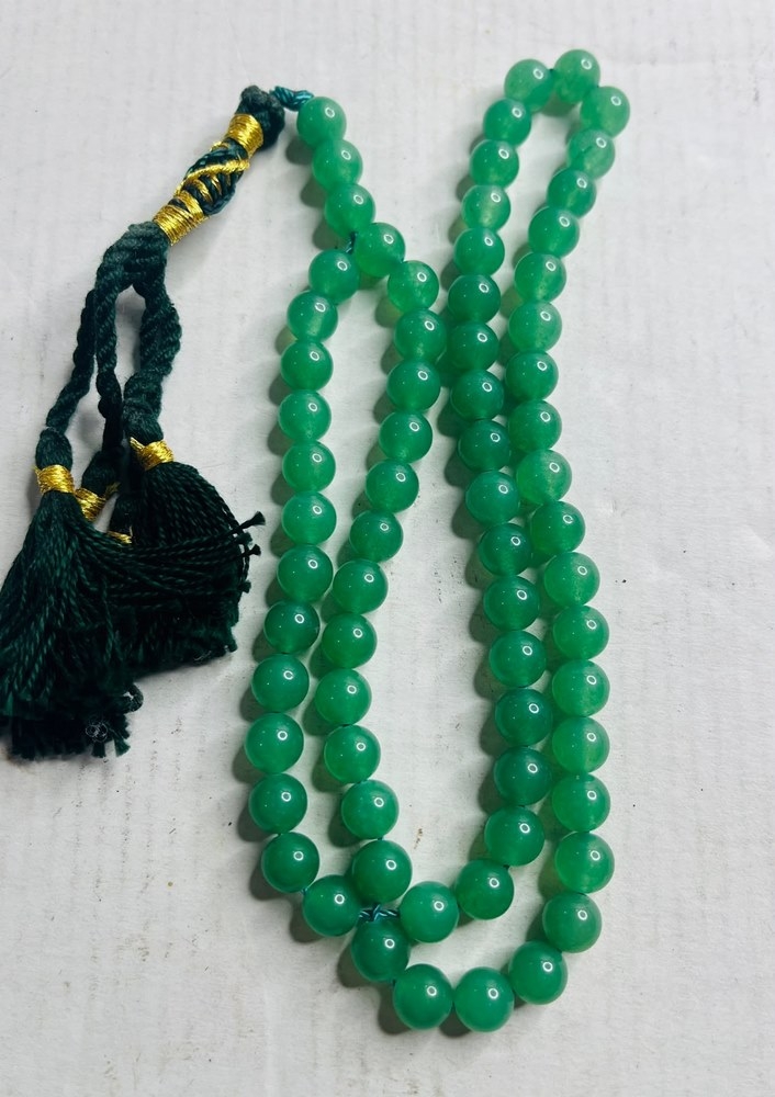 مسبحة حجرية خضراء – 66 حبة - 4