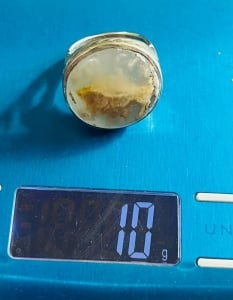 خاتم رجالي من الفضة الخالصة بحجر عقيق يمني مشجر - 2 - 4