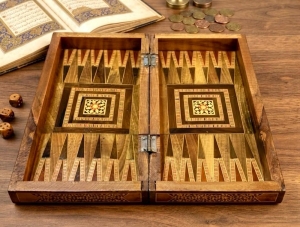 A Luxurious Traditional Game Board Featuring Chess And Dice - 6