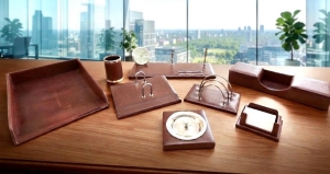 Luxury Executive Desk Set Made Of Premium Genuine Leather - 2