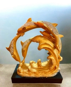 A Complete Creative Sculpture Depicting Dancing Dolphins - 5