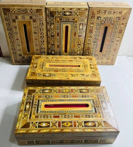 Set of 5 Syrian Arabesque Inlaid Wooden Boxes - 3