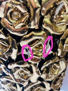 زوج فازات بورسلان Rose Multi Gold من KARE Design - 4